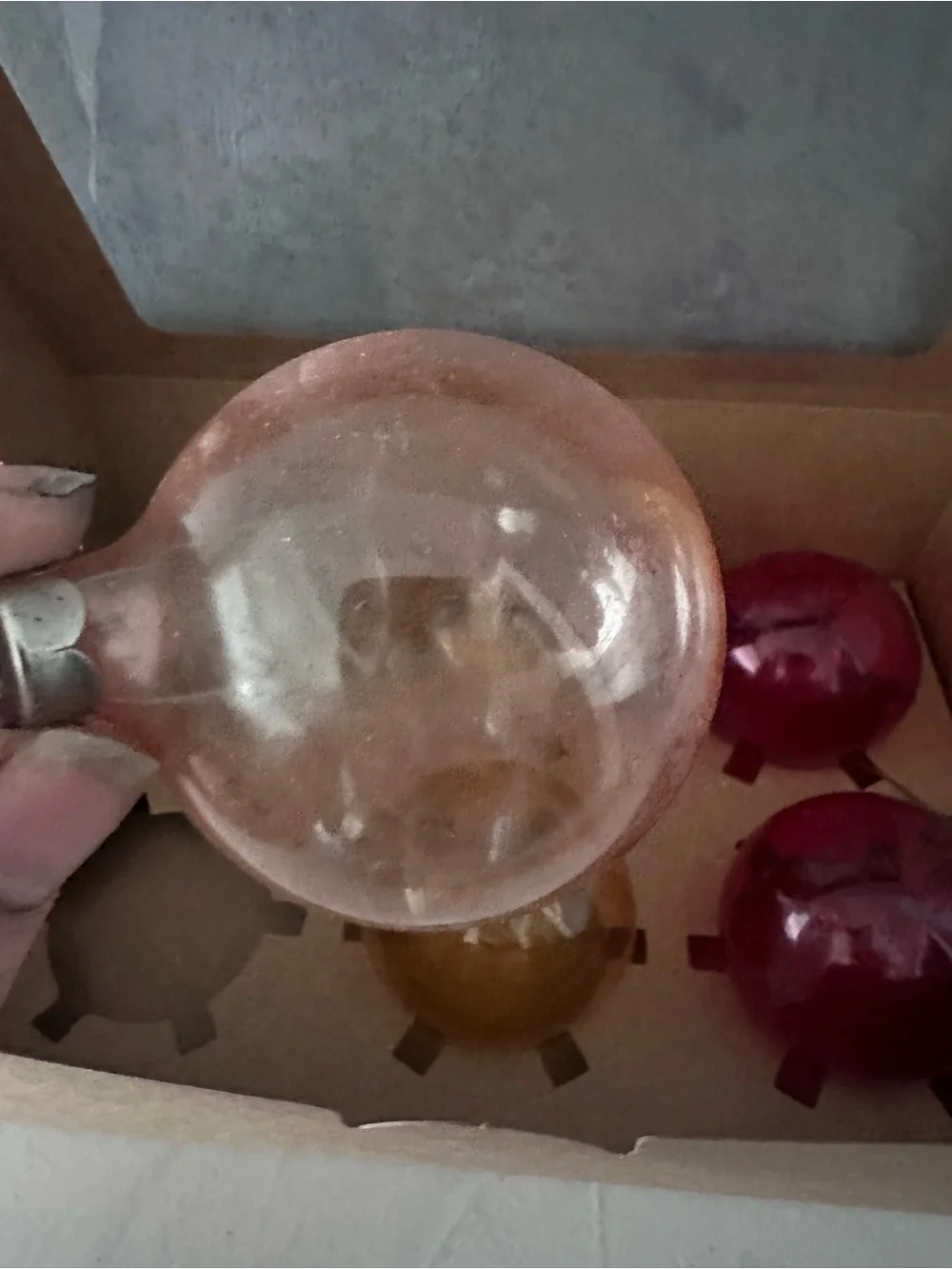 6 VINTAGE UNSILVERED CHRISTMAS ORNAMENTS